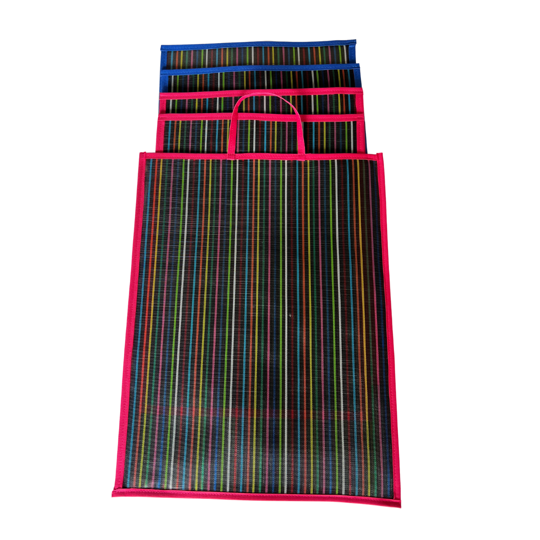 Manteles individuales con bolsa negra y orilla rosa Pizarra - Azafranto