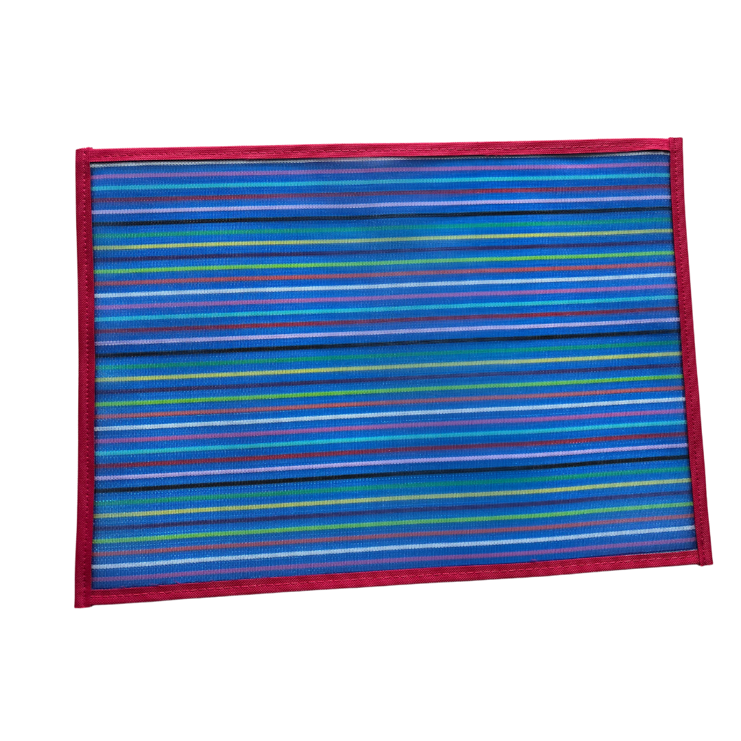Mantel individual de malla azul con rosa Azafranto